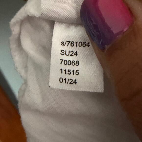 Loft, cotton oversize white button up with tie top, women's XL - Picture 5 of 5